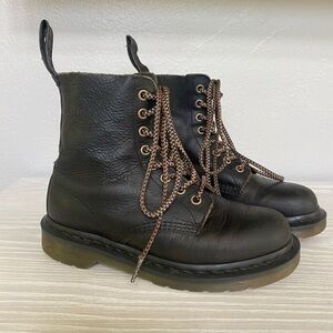 Dr. Martens Pascal 1460 Combat Black Lace Up Boots Size 6